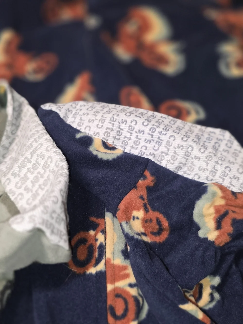 Carter's Navy and Gray Monster Truck & Motorcycle Fleece Pajama Set 2